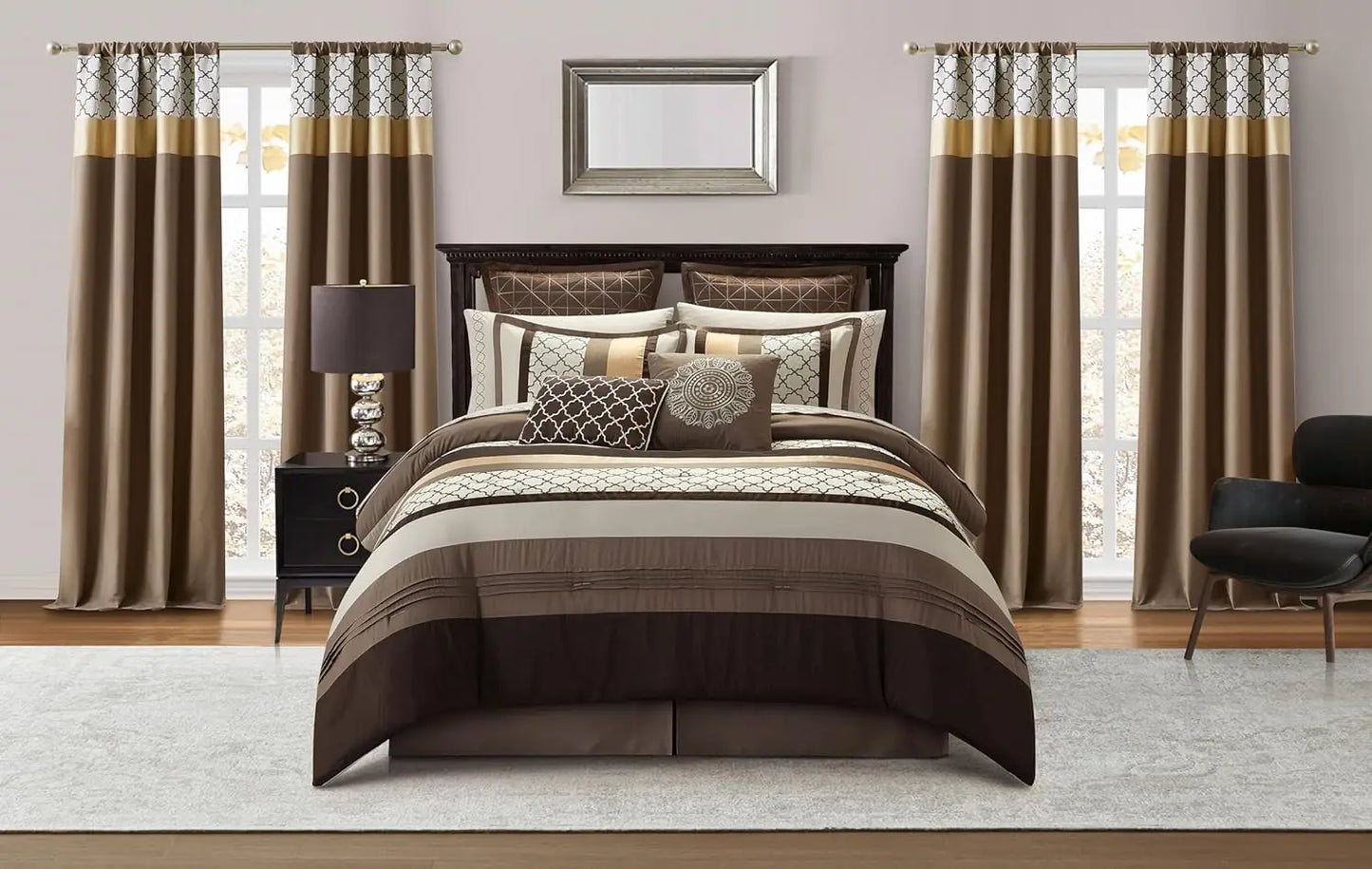 16 Piece King, Jacquard Bedding Set