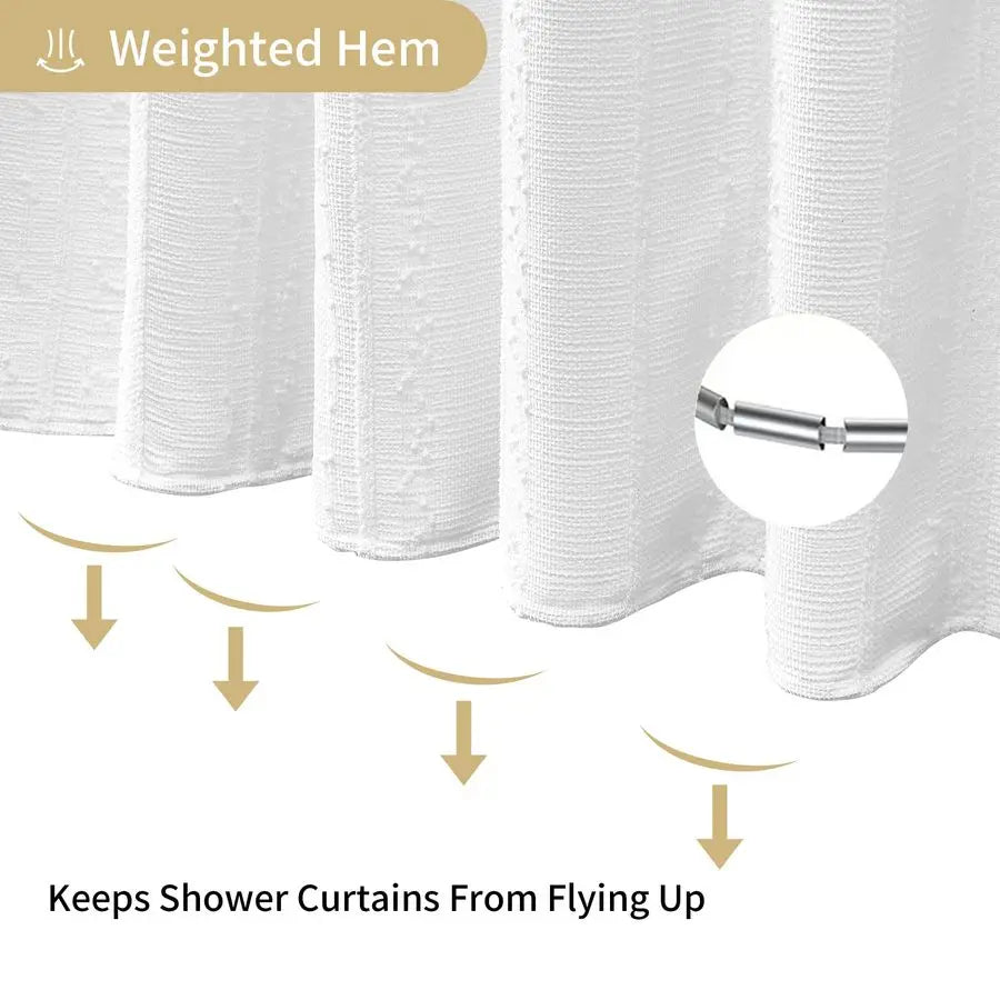 Extra Long White Shower Curtain 72" x 84"