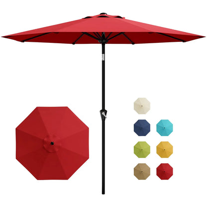 9FT Patio Umbrella With Crank & Tilt