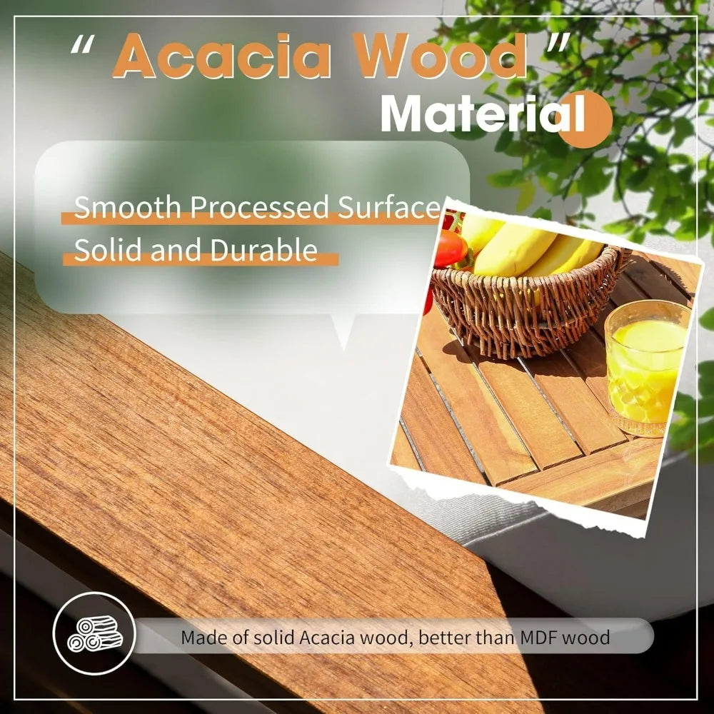 Devoko 4 Piece Acacia Wood Patio Furniture