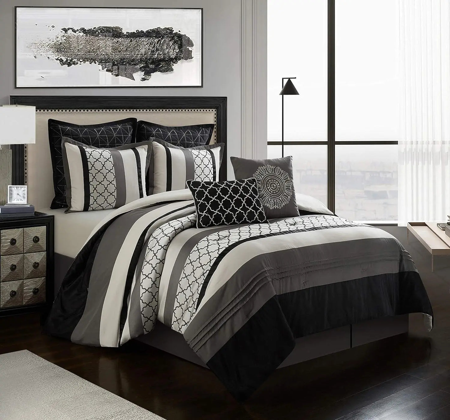 16 Piece King, Jacquard Bedding Set