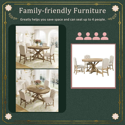 Extendable Round Dining Table in Various Styles and Colors