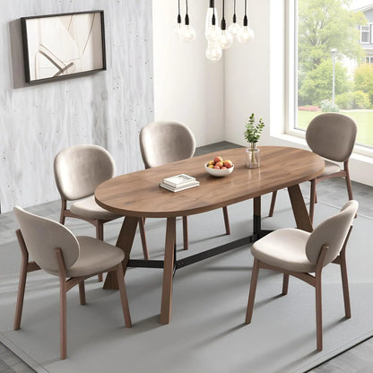 70.86" Oval Dining Table for 6-8 Persons