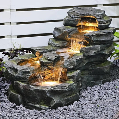 Lighted Garden Water Fountain