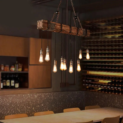 Retro, Farmhouse, Pendant, Wooden Beam Light Fixture