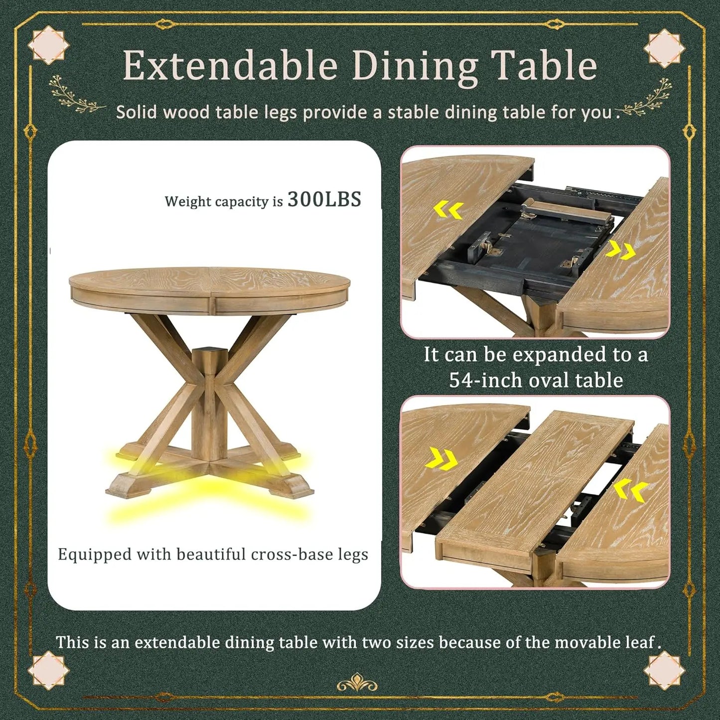 Extendable Round Dining Table in Various Styles and Colors