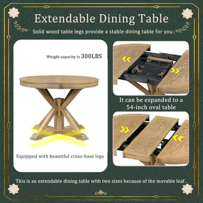 Extendable Round Dining Table in Various Styles and Colors