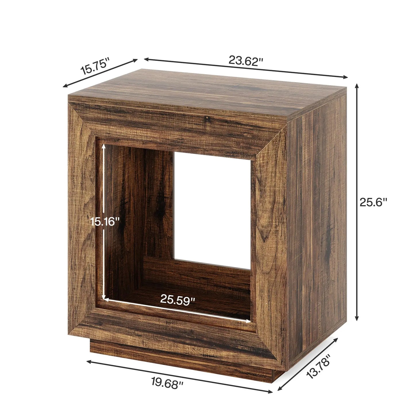 Compact and Rustic Wood End Table