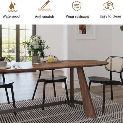 70.86" Oval Dining Table for 6-8 Persons