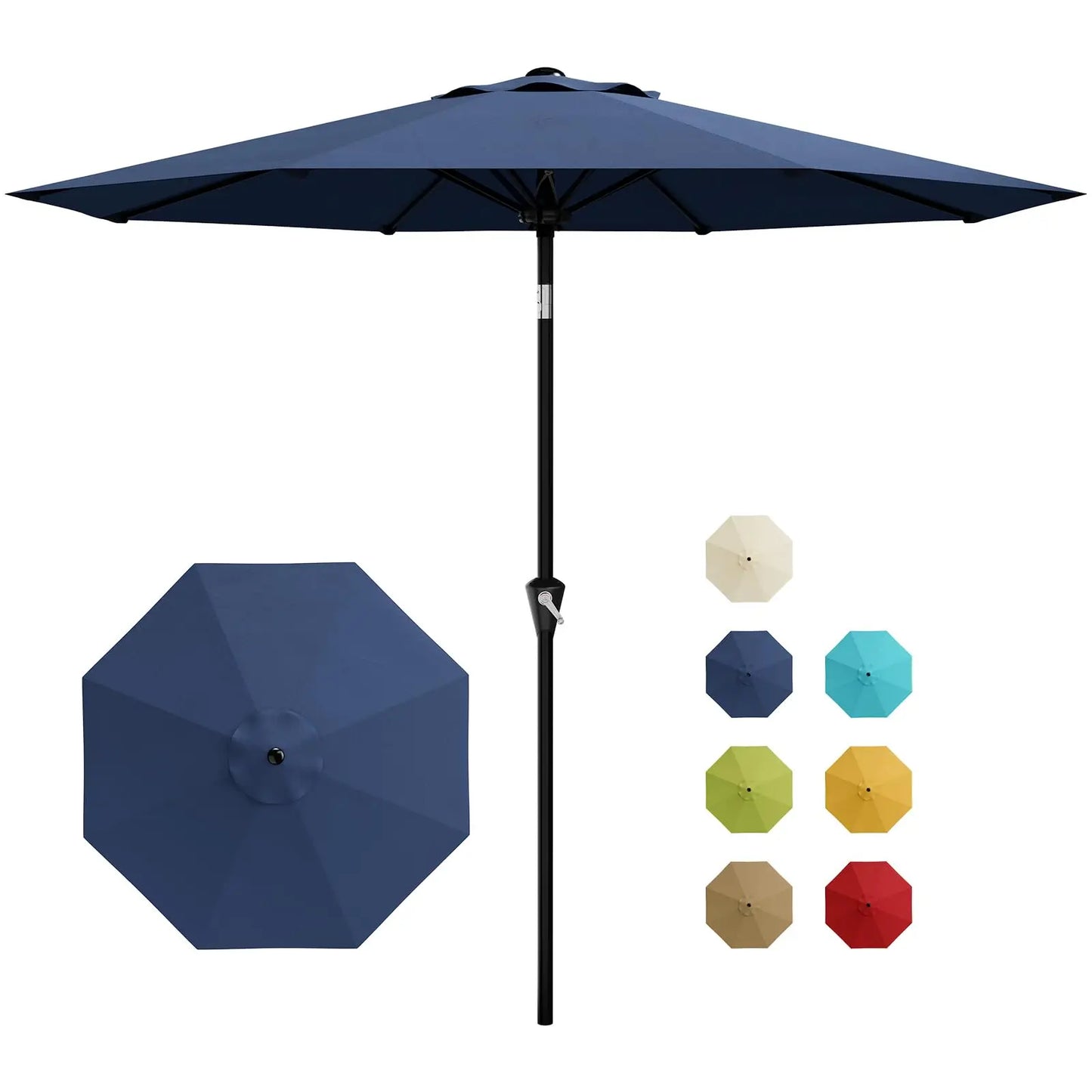 9FT Patio Umbrella With Crank & Tilt