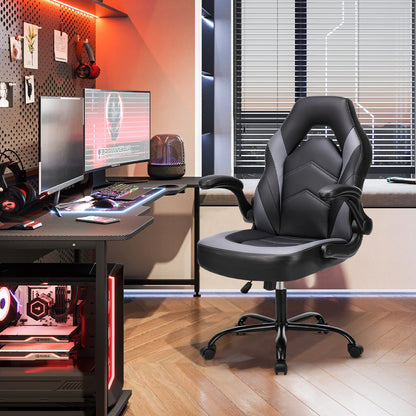 Leather Desk Chair with Flip-up Armrests