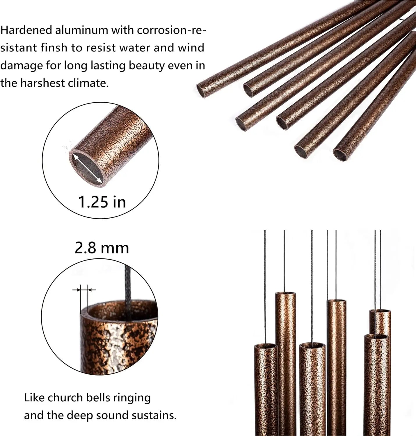 44" Deep Tone Wind Chimes