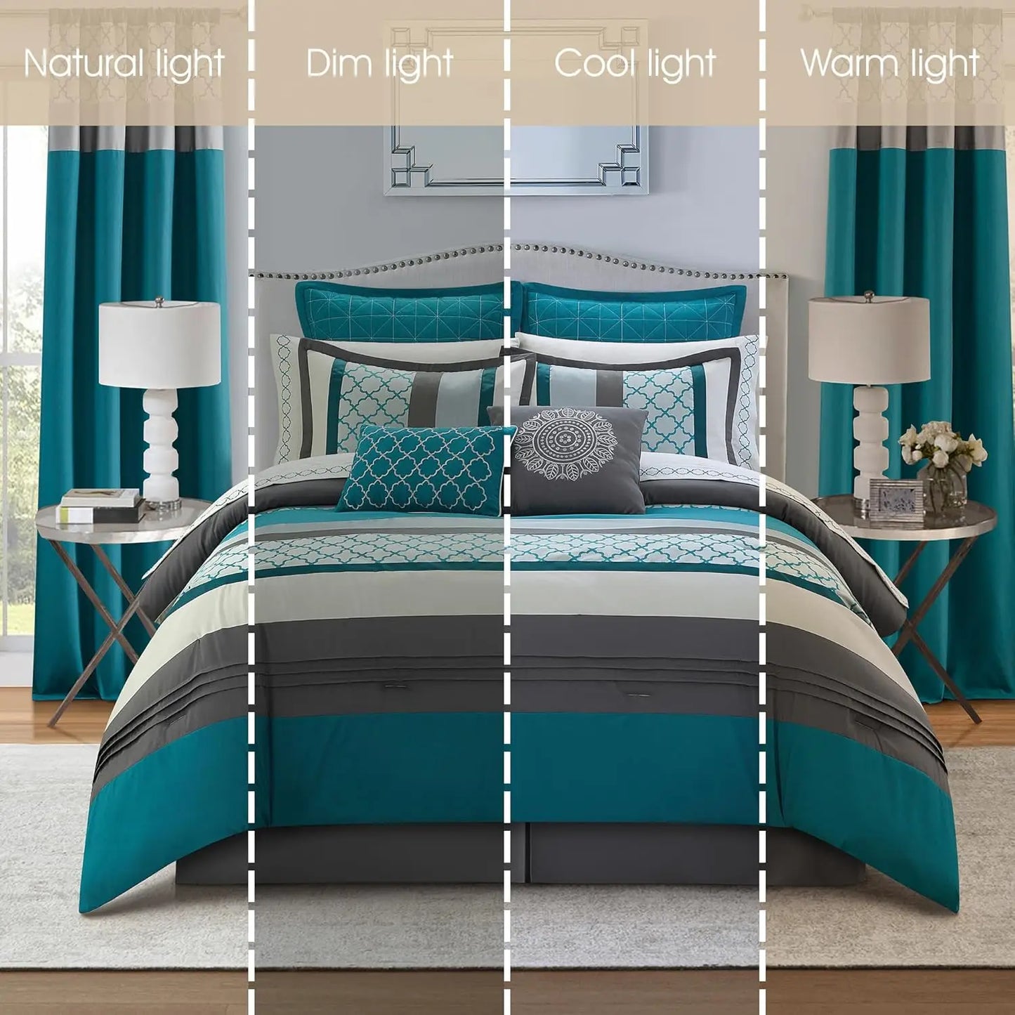 16 Piece King, Jacquard Bedding Set