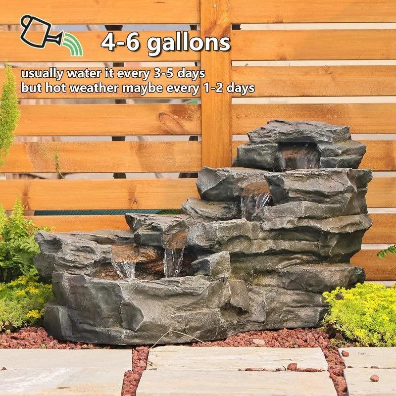 Lighted Garden Water Fountain