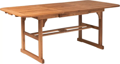 Modern Solid Acacia Wood Slatted Patio Dining Table