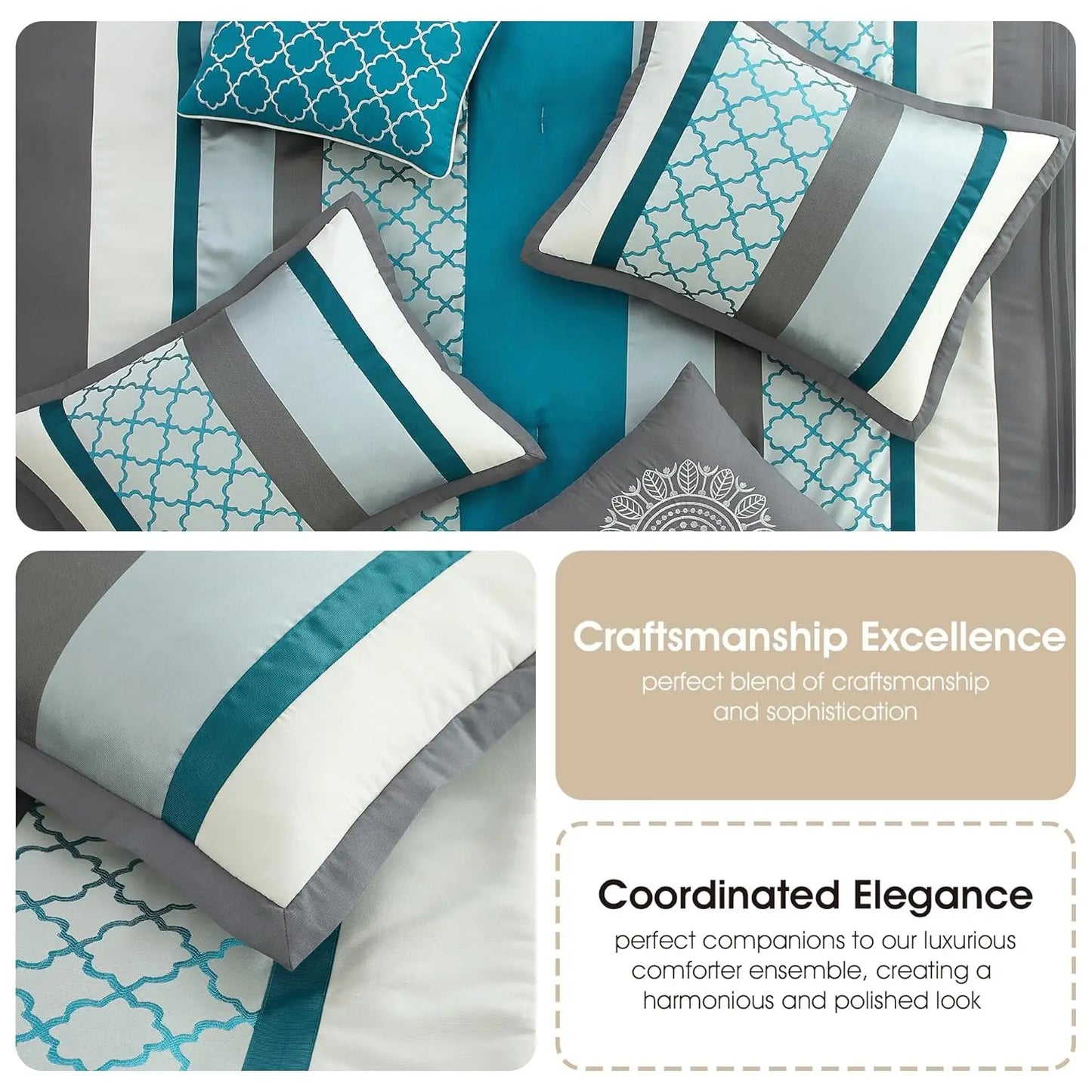 16 Piece King, Jacquard Bedding Set
