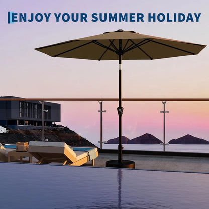 9FT Patio Umbrella With Crank & Tilt