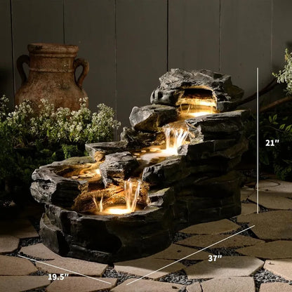 Lighted Garden Water Fountain