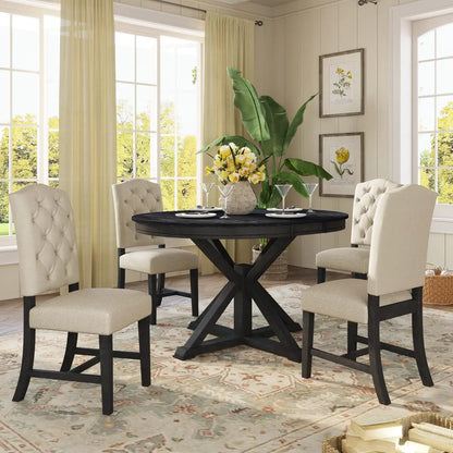 Extendable Round Dining Table in Various Styles and Colors