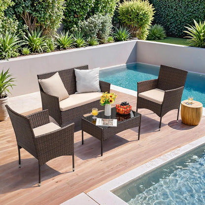 4 Pieces Patio Furniture Sets