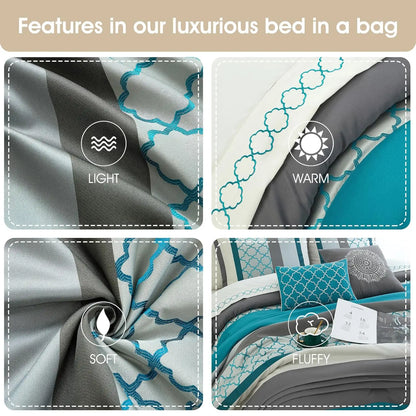 16 Piece King, Jacquard Bedding Set