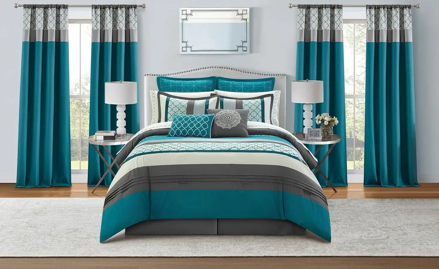 16 Piece King, Jacquard Bedding Set