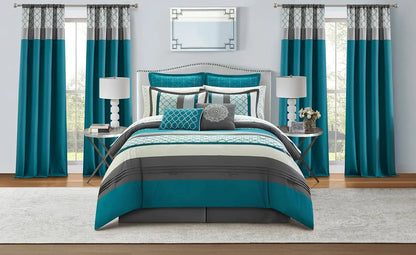 16 Piece King, Jacquard Bedding Set