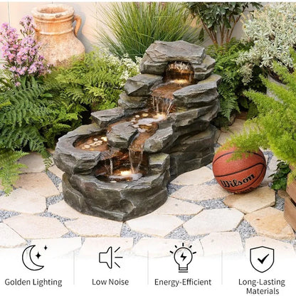 Lighted Garden Water Fountain