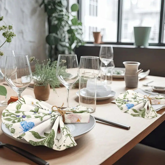 24 Piece Herbs and Wild Flowers Cloth Napkins