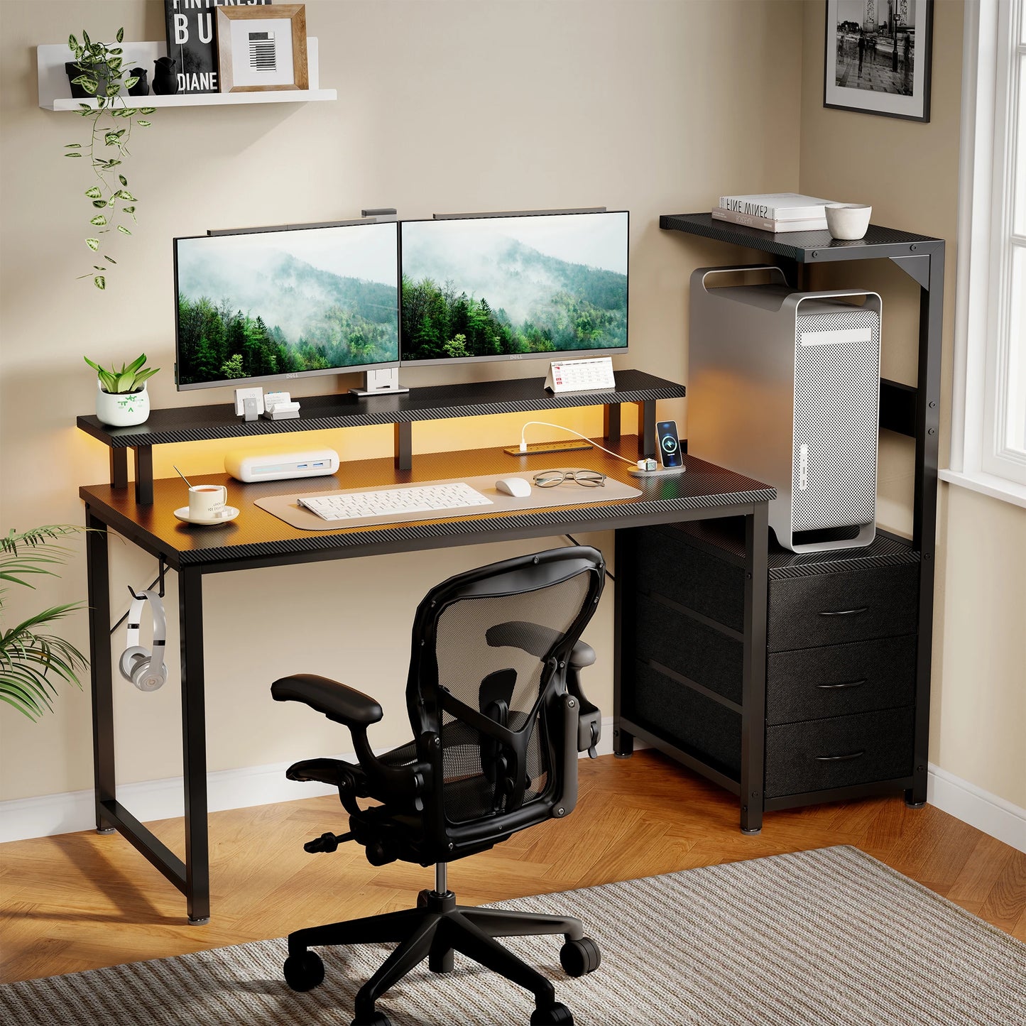 Office Desk with 3 Storage Drawers