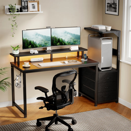 Office Desk with 3 Storage Drawers