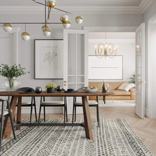 70.86" Oval Dining Table for 6-8 Persons