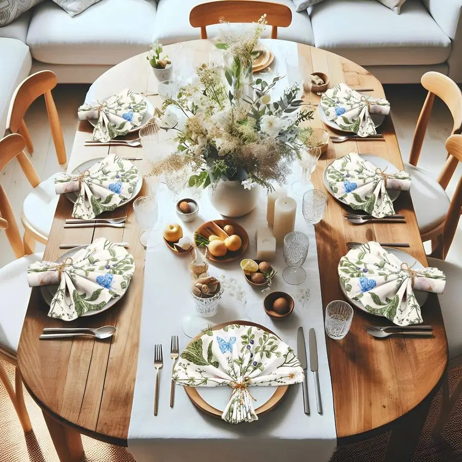 24 Piece Herbs and Wild Flowers Cloth Napkins