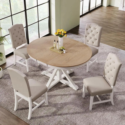 Extendable Round Dining Table in Various Styles and Colors