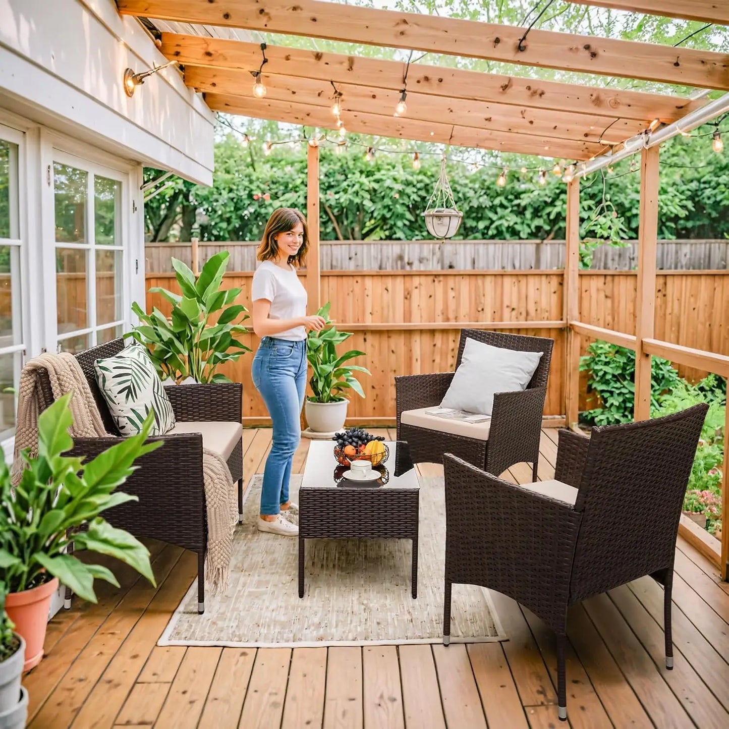 4 Pieces Patio Furniture Sets