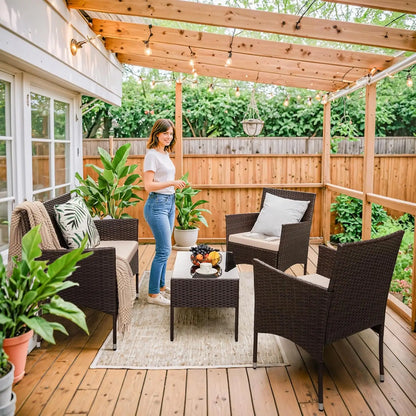 4 Pieces Patio Furniture Sets