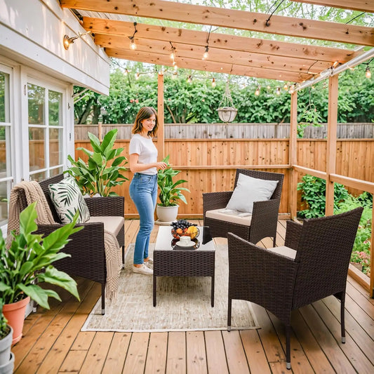 4 Pieces Patio Furniture Sets