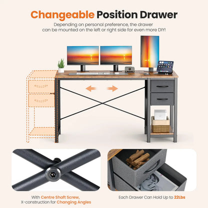Computer Desk with 2 Drawers