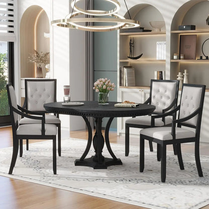 Extendable Round Dining Table in Various Styles and Colors