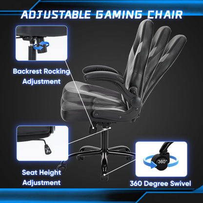 Leather Desk Chair with Flip-up Armrests