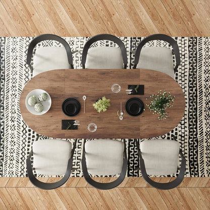 70.86" Oval Dining Table for 6-8 Persons