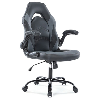Leather Desk Chair with Flip-up Armrests