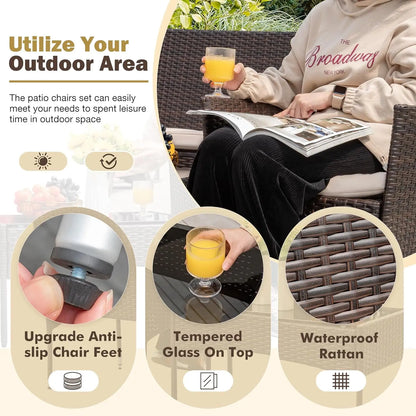 4 Pieces Patio Furniture Sets